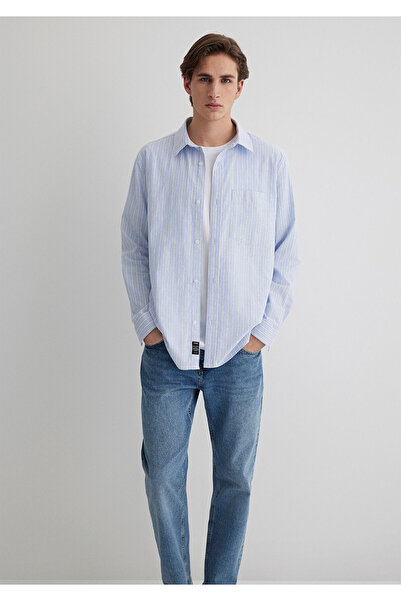 Mavi Striped Blue Shirt Regular Fit 0211416 -70816