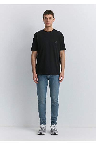 Mavi Μαύρο μπλουζάκι με λογότυπο Patch Loose Fit / Loose Relaxed Fit 0612579 -900