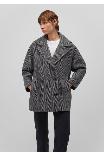 Mavi Palton gri cu ștampila supradimensionat / Wide croială 1110539-88090