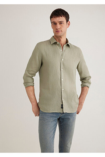 Mavi Πράσινο λινό πουκάμισο Slim Fit 0211466 -71481