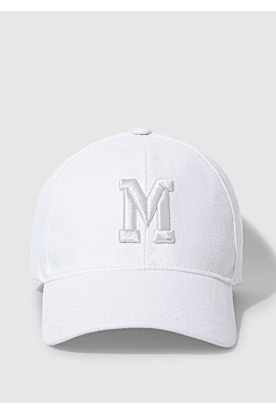 Mavi M Nakışlı Beyaz Şapka 1913303-620