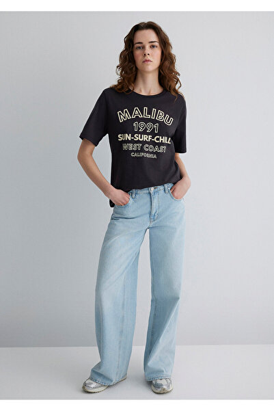 Mavi Malibu Printed Anthracite T-Shirt Regular Fit 1613184-70087