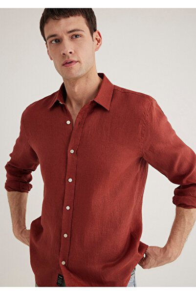 Mavi Rotes Leinenhemd Slim Fit / Slim Fit 0211466-71100