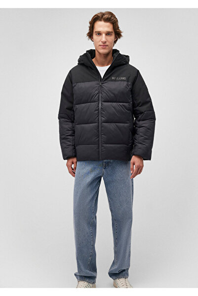 Mavi Μαύρο πουπουλένιο παλτό με κουκούλα 0110464 -900