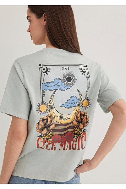 Mavi Αστρολογία εμπριμέ γκρι μπλουζάκι κανονική εφαρμογή / κανονική εφαρμογή 1612976 -70148