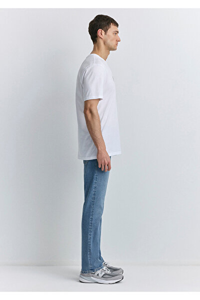 Mavi Λευκό μπλουζάκι με στάμπα αέρα κανονική εφαρμογή / κανονική εφαρμογή 0612759 -620