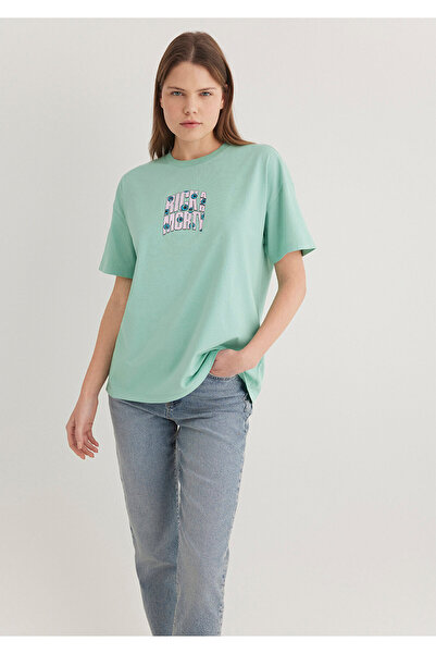 Mavi Rick and Morty Green T-Shirt Loose Relaxed Fit 1613256 -71732