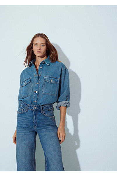 Mavi Bekka Classic Denim Indigo Blue Jean πουκάμισο Boyfriend 1211000-89250