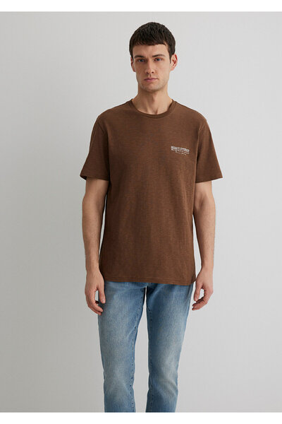 Mavi Τυπωμένο καφέ μπλουζάκι Regular Fit / Normal Cut 0612617-89330