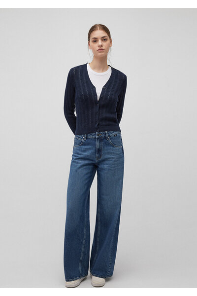 Mavi Düğmeli Lacivert Hırka Fitted / Vücuda Oturan Kesim 1710488-86623