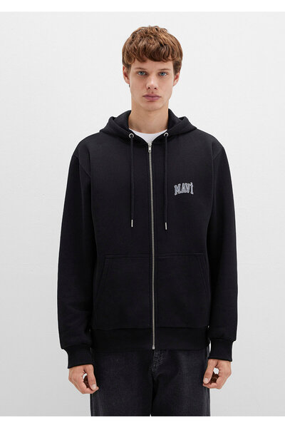 Mavi Λογότυπο Μαύρο Φούτερ με φερμουάρ0611715-900