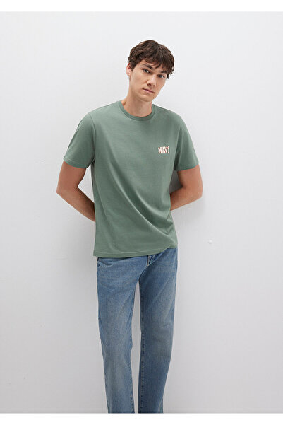 Mavi Zielony T-shirt z nadrukiem z logo Regular Fit / Regular Fit0611714-71483