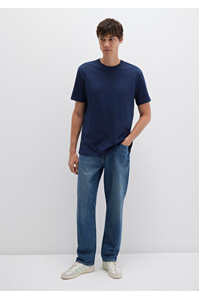 Mavi Základní tričko námořnické modré volného střihu / volného uvolněného střihu 066249 -70497