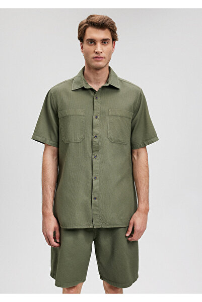 Mavi Cepli Yeşil Gömlek Regular Fit / Normal Kesim 0210839-71561