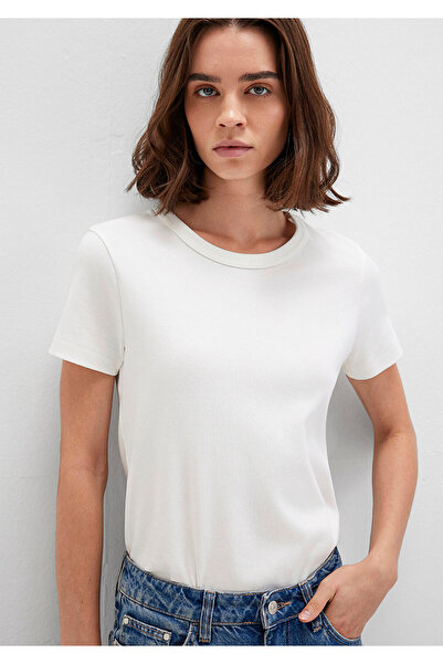 Mavi White Crew Neck Slim Fit T-shirt - 1612707 -70057