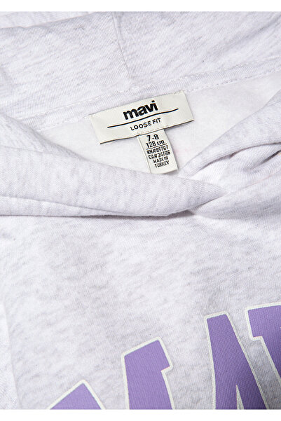 Mavi Logo Printed Hooded Gray Sweatshirt7610035-85438