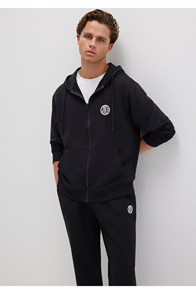 Mavi Φούτερ με λογότυπο Mvjns με μαύρη κουκούλα - φερμουάρ 0s10193-900