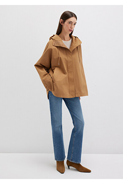 Mavi Kapüşonlu Kahverengi Trençkot 1110573-70269