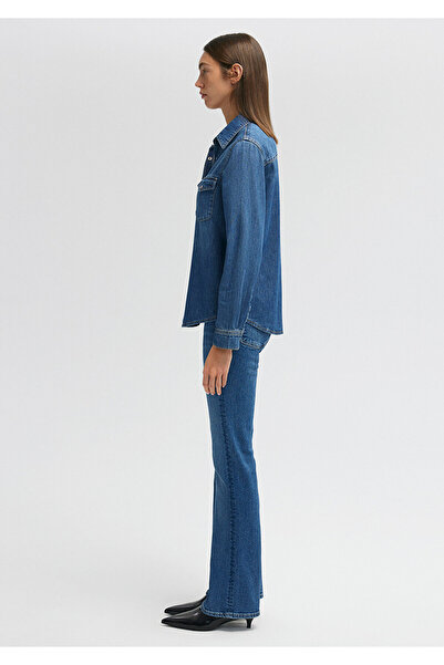 Mavi Πουκάμισο Merida All Blue Dark Jean - Κοπή που εφαρμόζει στο σώμα 1210662 -86490