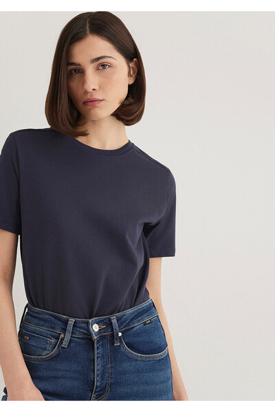 Mavi Crew Neck Navy Blue Basic T-Shirt Regular Fit / Regular Fit 1612699 -85315