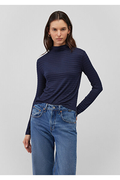 Mavi Texturované tmavě modré tričko Slim Fit / Slim Fit 1612026 -82183