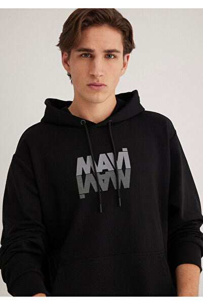 Mavi Černá mikina s potiskem loga0611317-900