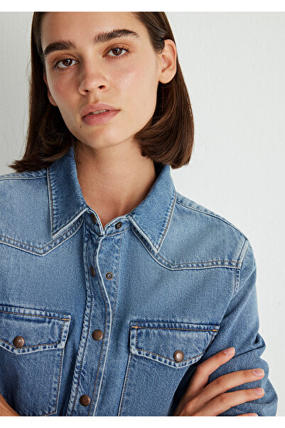 Mavi Cămașă albastră de denim pentru femei - M 1210819 -87754