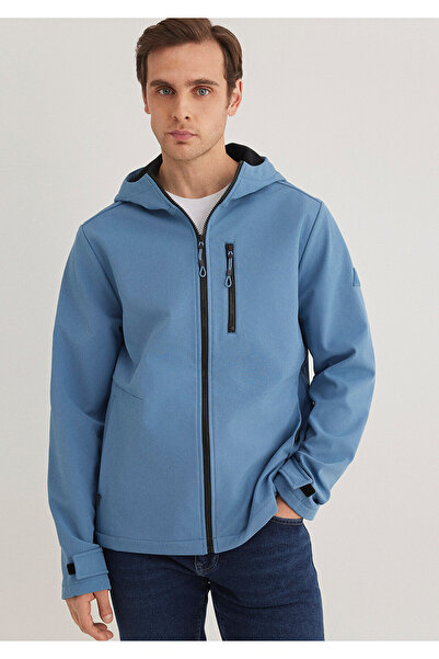 Mavi Μπλε μπουφάν με κουκούλα Slim Fit / Slim Fit 0110351 -70744