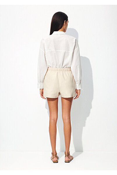 Mavi Linen Mixed Beige Shorts 1410128 -70039