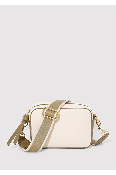 Mavi Beige Umhängetasche mit Khaki-Riemen 1910084 -71469