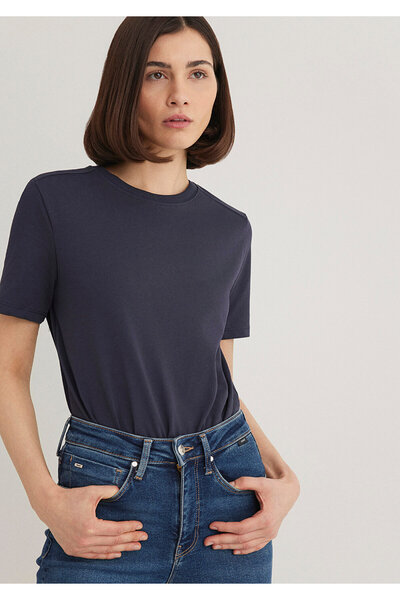 Mavi Crew Neck Navy Blue Basic T-Shirt Regular Fit / Regular Fit 1612699 -85315