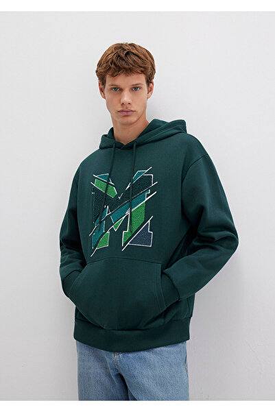 Mavi Zelená mikina s kapucí a potiskem loga M 0S10106-81570