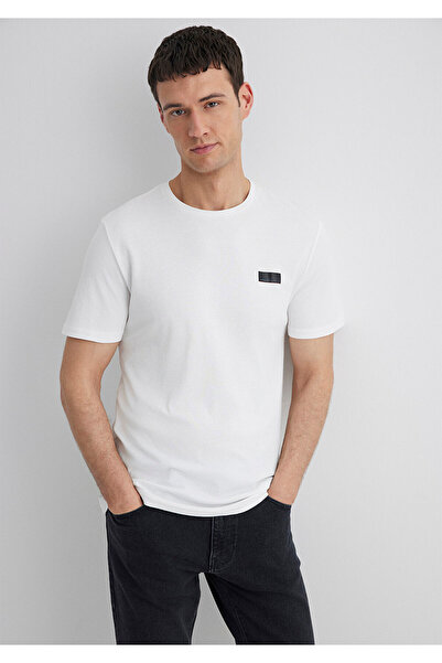 Mavi Λευκό T-Shirt - Μαύρο εμπριμέ, Slim Fit, Slim Fit0611401-70057