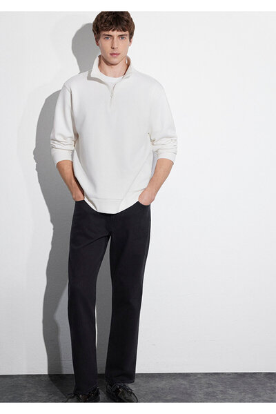 Mavi Λευκό μπλουζάκι Basic - Ημι-φερμουάρ, 0S10278-70057