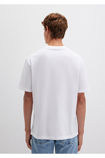 Mavi Weißes T-Shirt mit Logo-Aufdruck, lockere Passform / lockere, entspannte Passform0611711-620