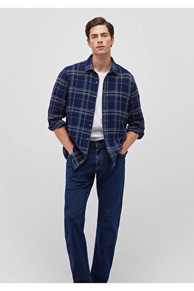 Mavi Сорочка в клітинку темно-синя Slim Fit / вузький крій 0211269-88669