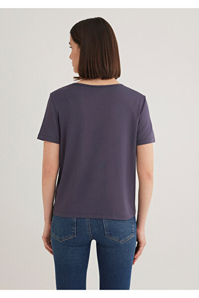 Mavi V-Neck Purple Basic T-Shirt Regular Fit / Regular Fit 1612381 -87111