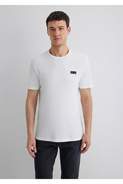 Mavi Λευκό T-Shirt - Μαύρο εμπριμέ, Slim Fit, Slim Fit0611401-70057