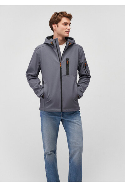 Mavi Μπουφάν με κουκούλα σε γκρι Slim Fit - 0110264 -80776