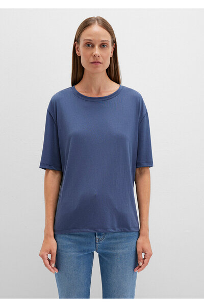 Mavi Navy Blue Modal Tencel Basic T-Shirt - Regular Fit 1611897 -70487