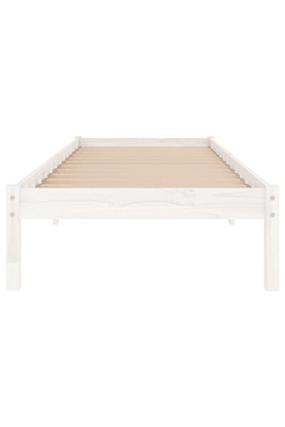 vidaxl 810003 Bed Frame without Mattress White Solid Wood 90x200 cm