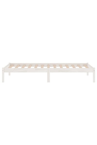 vidaxl 810003 Bed Frame without Mattress White Solid Wood 90x200 cm