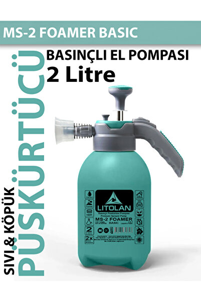 LITOLAN 2 Litre 2'1 Arada Basınçlı Püskürtme Pompası, Sıvı ve Köpük pompası, ilaçlama, temizleme, sulama,