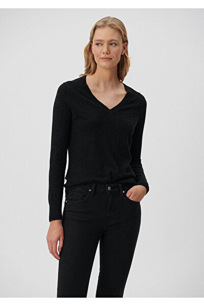 Mavi Yün Karışımlı V Yaka Antrasit Kazak Slim Fit / Dar Kesim 1710400-86422