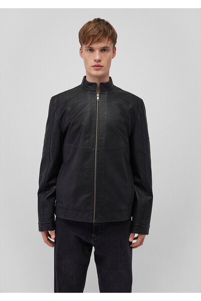 Mavi Μόνιμος γιακάς Μαύρο μπουφάν από συνθετικό δέρμα Slim Fit / Slim Fit 0110258 -71379