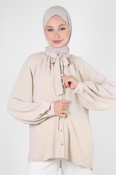 Alvina Δεμένος λεπτομερής γιακάς - Μπλούζα 43869