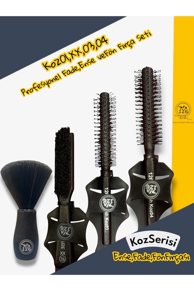 RODEO 126 Hairbrush Set Koz01 Scalp Brush, Kozxx Fade Brush, Koz03 Koz04 Blow Dry Comb Set
