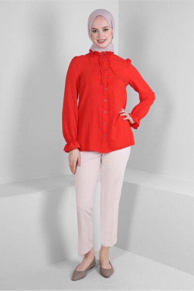 Alvina BLUZ 43550 WITH LAPEL TIE CUFFS AND RUBBER