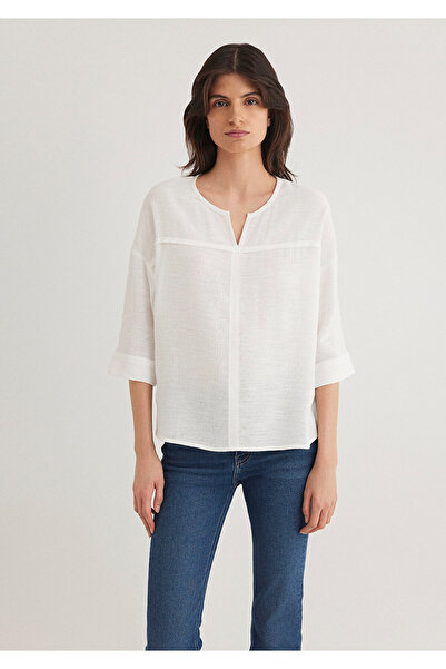 Mavi Λευκή μπλούζα με λαιμόκοψη V 121357 -22937