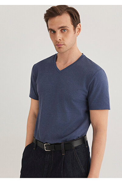 Mavi Tricou de bază cu decolteu în V elastic, cu croială mulată 061748 -18790